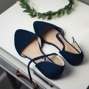 Navy Pointed Flats